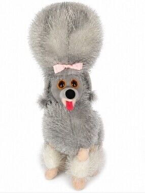 American Greetings Grey Poodle Plush Spiky Fur Large Stuffed Animal HTF